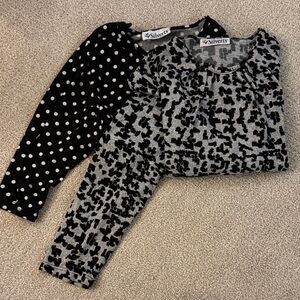 Silverts, Adaptive Clothing, Black and Gray Patterned Tops, SZ:L